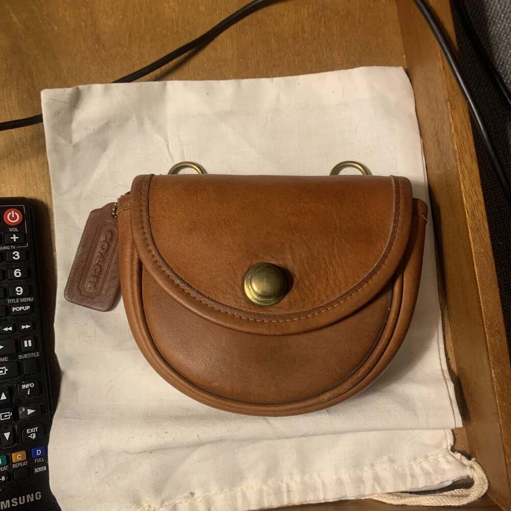 Coach Tan Leather Crossbody Saddle Bag